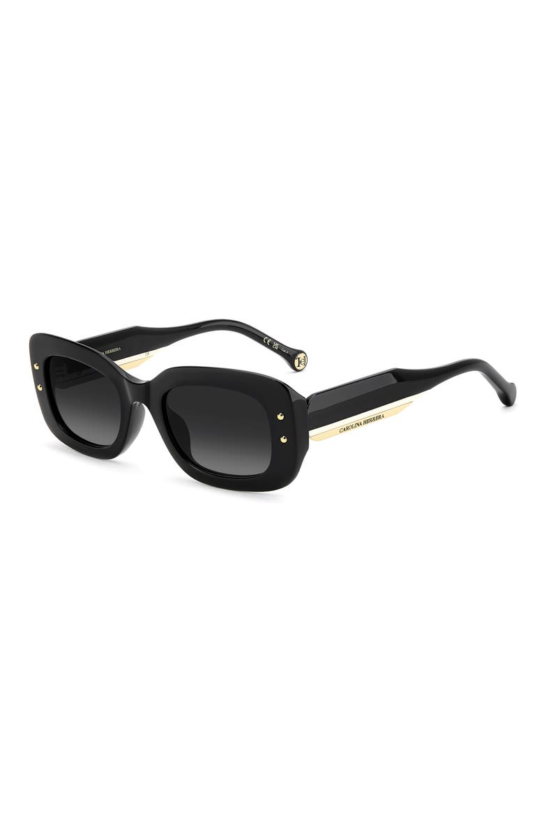 HER 0411/G/S/US 50mm Gradient Rectangular Sunglasses, Alternate, color, BLACK/ DARK GREY SF