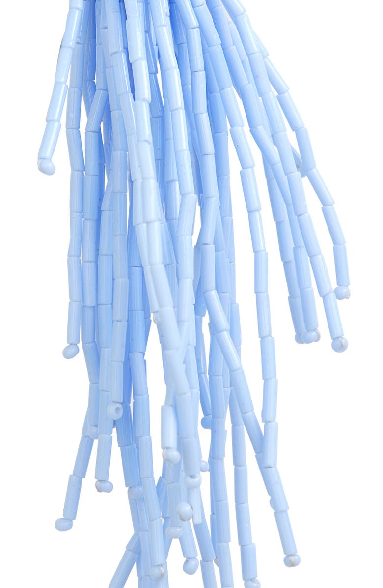 Oscar de la Renta Firework Beaded Tassel Earrings, Alternate, color, Denim Blue