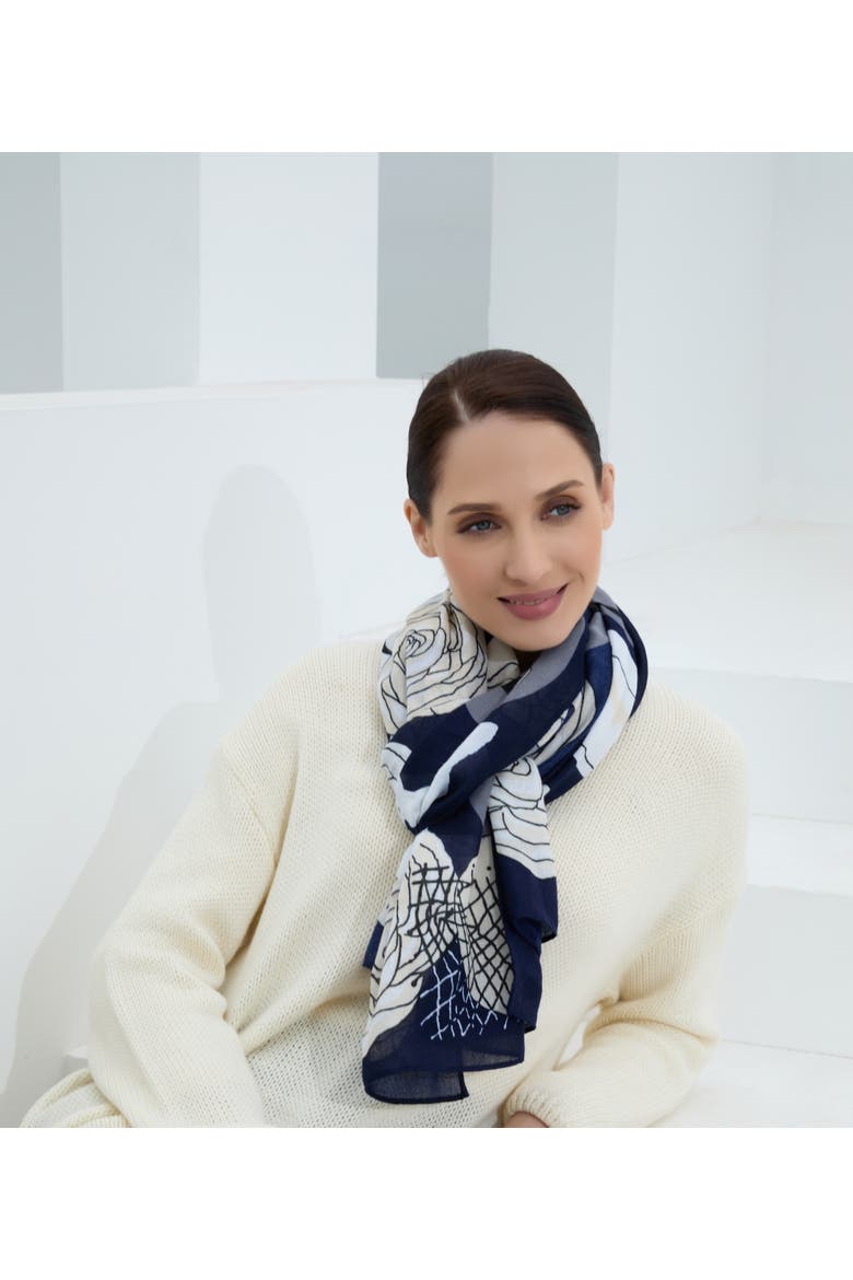 The Bahia Scarf, Main, color, Blue/White