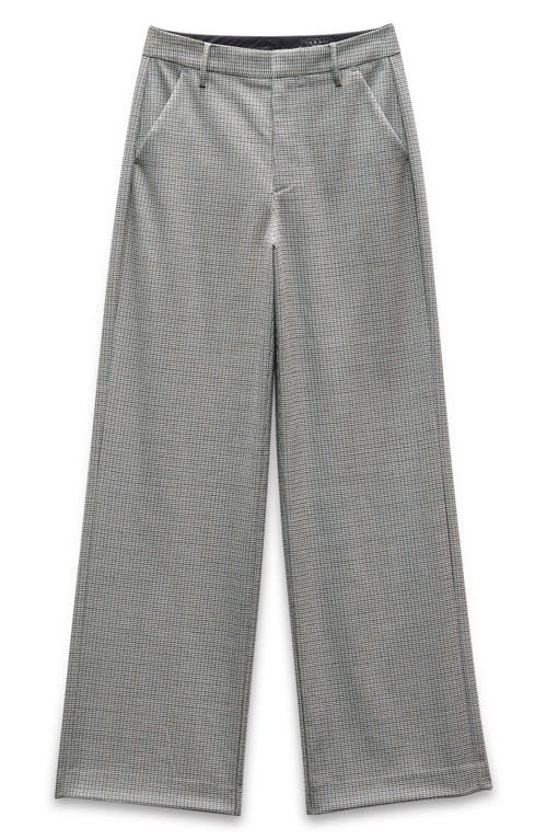 Rag & Bone Andi High Waist Ankle Wide Leg Pants In Bluplaid