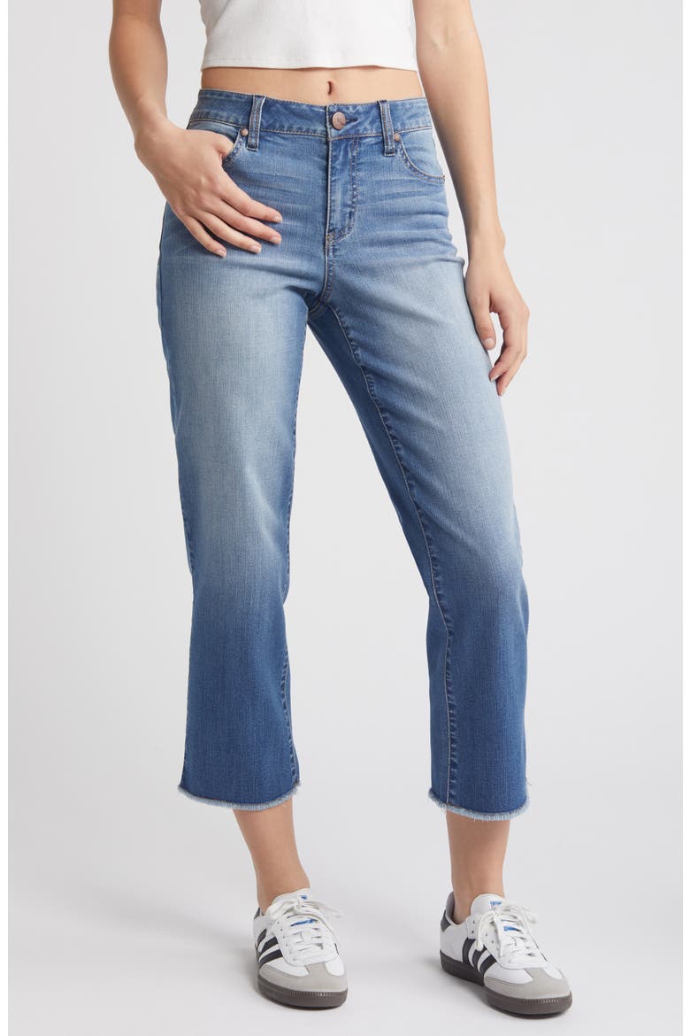 Raw Hem Crop Straight Leg Jeans, Main, color, VERNON