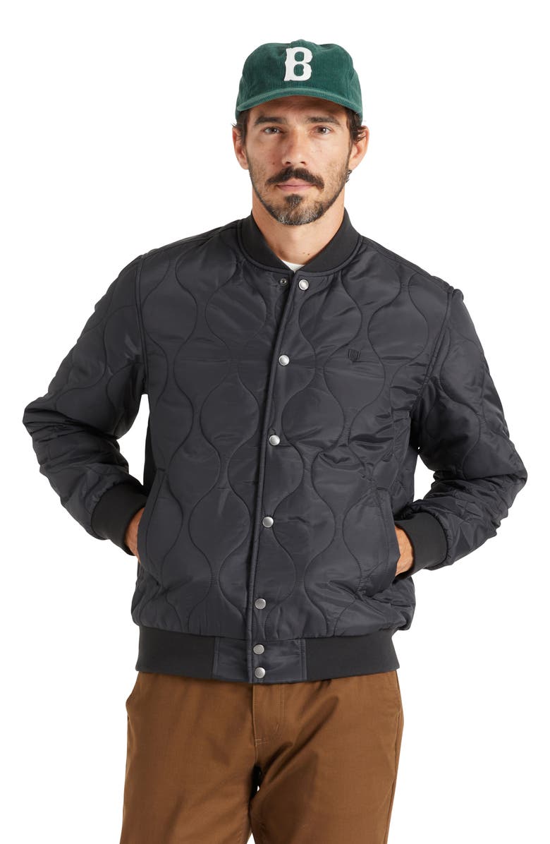 Brixton Dillinger Quilted Bomber Jacket, Alternate, color, 