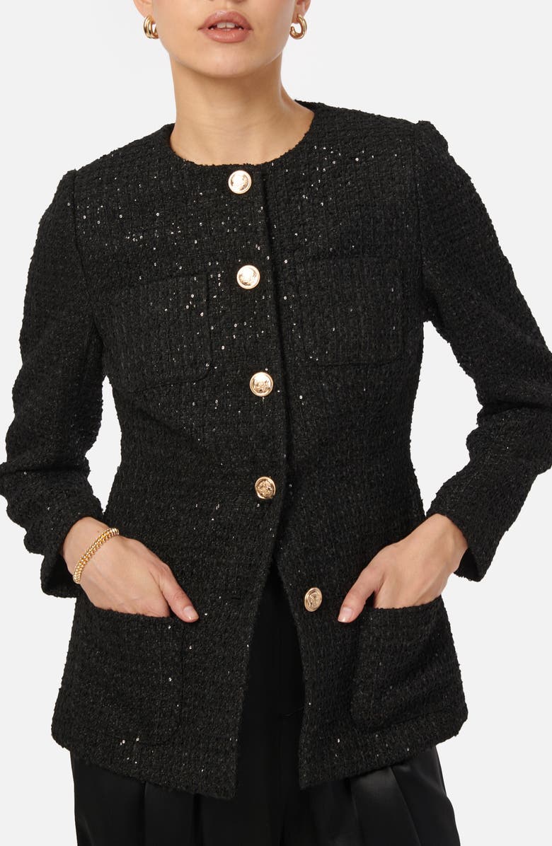 CAMI NYC Wrenley Sequin Tweed Jacket, Main, color, 