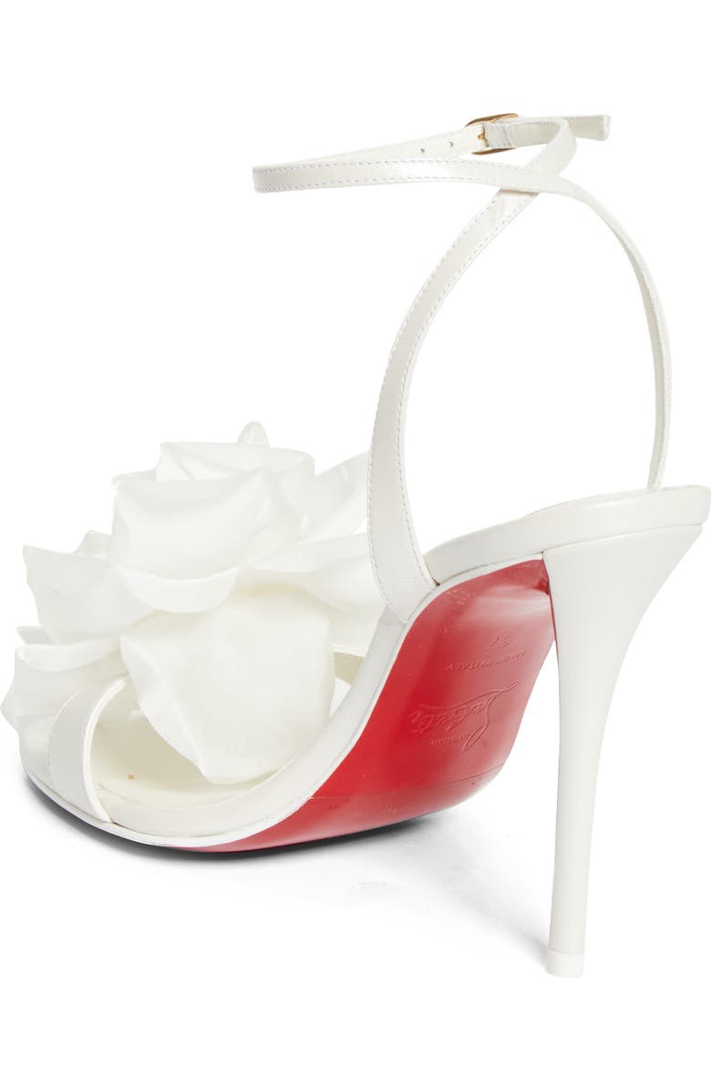 Christian Louboutin Miss Z Flora Ankle Strap Sandal, Alternate, color, Bianco/ Ivoire/ Lin Snow