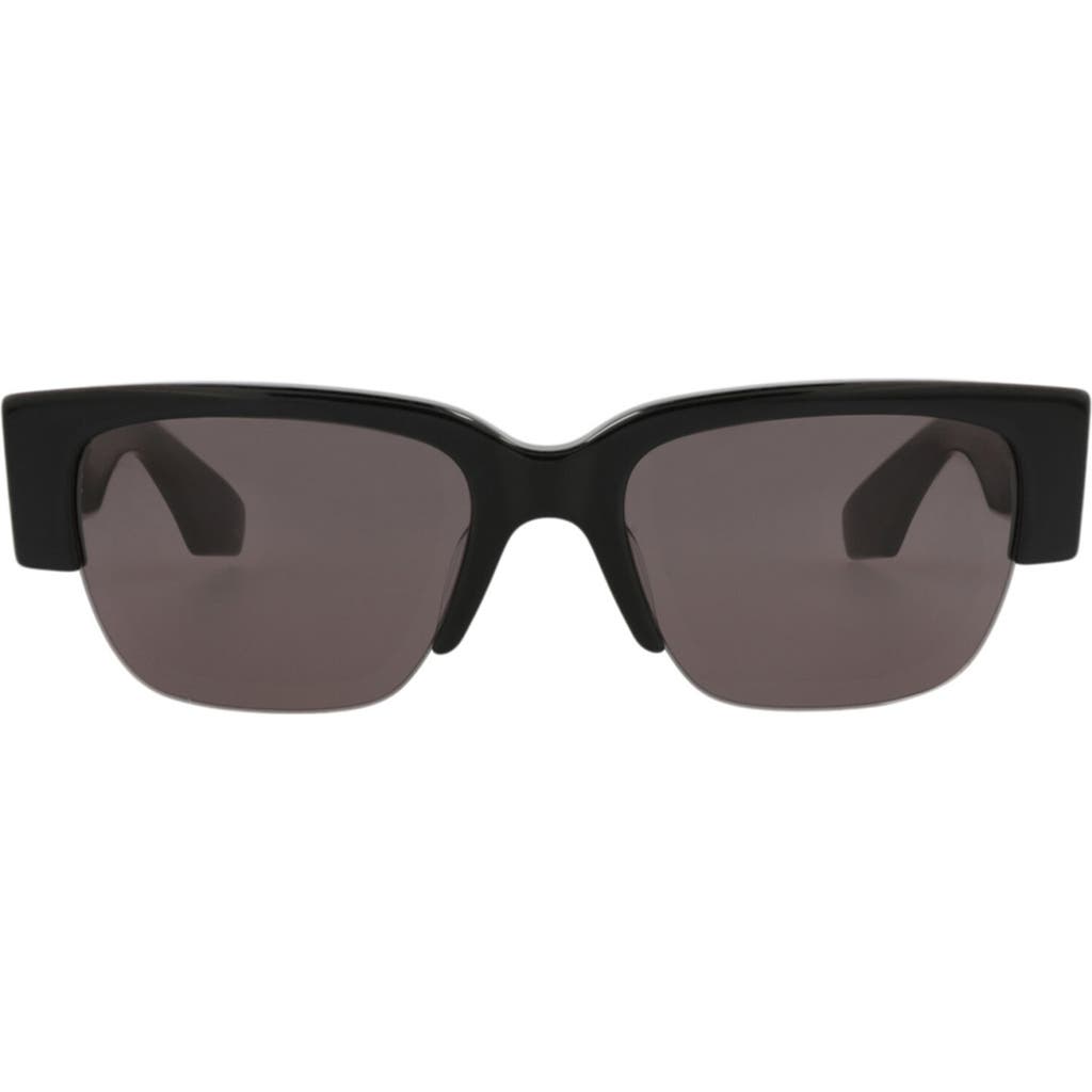 Alexander Mcqueen Mcqueen 54mm Half Rim Sunglasses In Gray