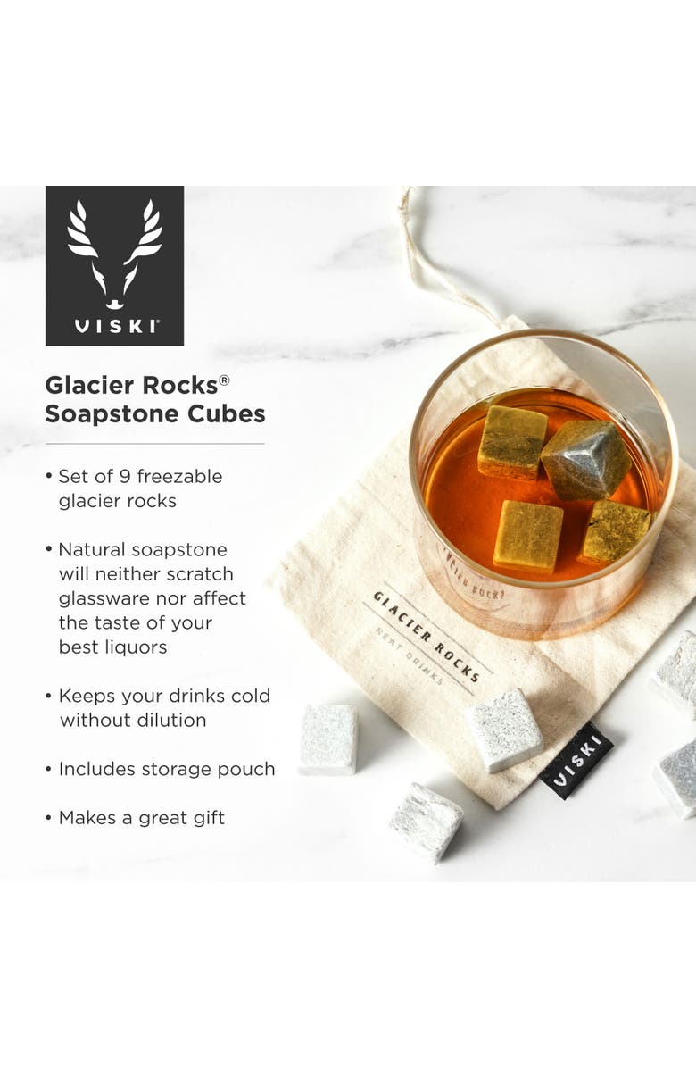 Viski Glacier Rocks Soapstone Cubes Set of 9, Alternate, color, Grey