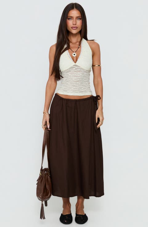Snowdrift Lace Halter Top