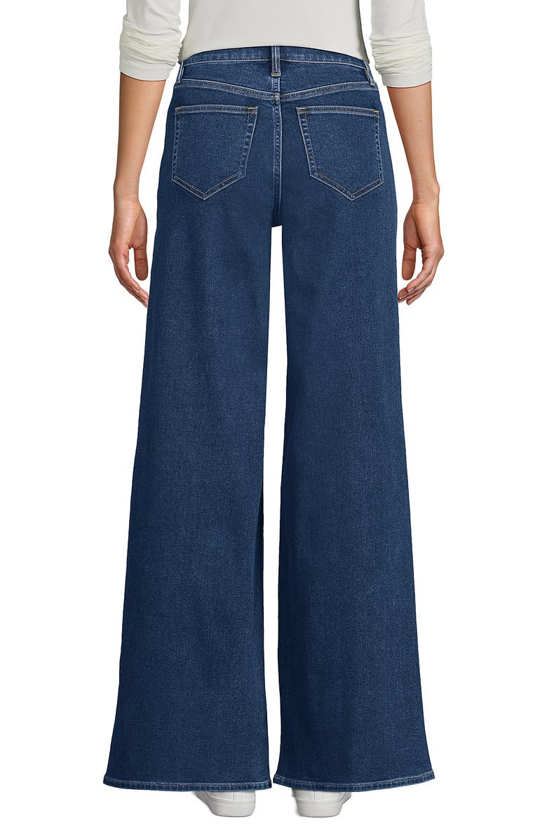 Lands' End Recover Denim High Rise Extra Wide Leg Jeans, Alternate, color, Crawford Wash