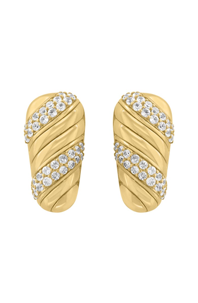 EFFY 14K Gold Plated Sterling Silver Zircon Nugget Stud Earrings, Main, color, Gold