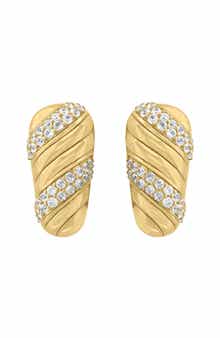 EFFY 14K Gold Plated Sterling Silver Zircon Nugget Stud Earrings