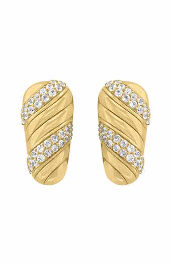14K Gold Plated Sterling Silver Zircon Nugget Stud Earrings