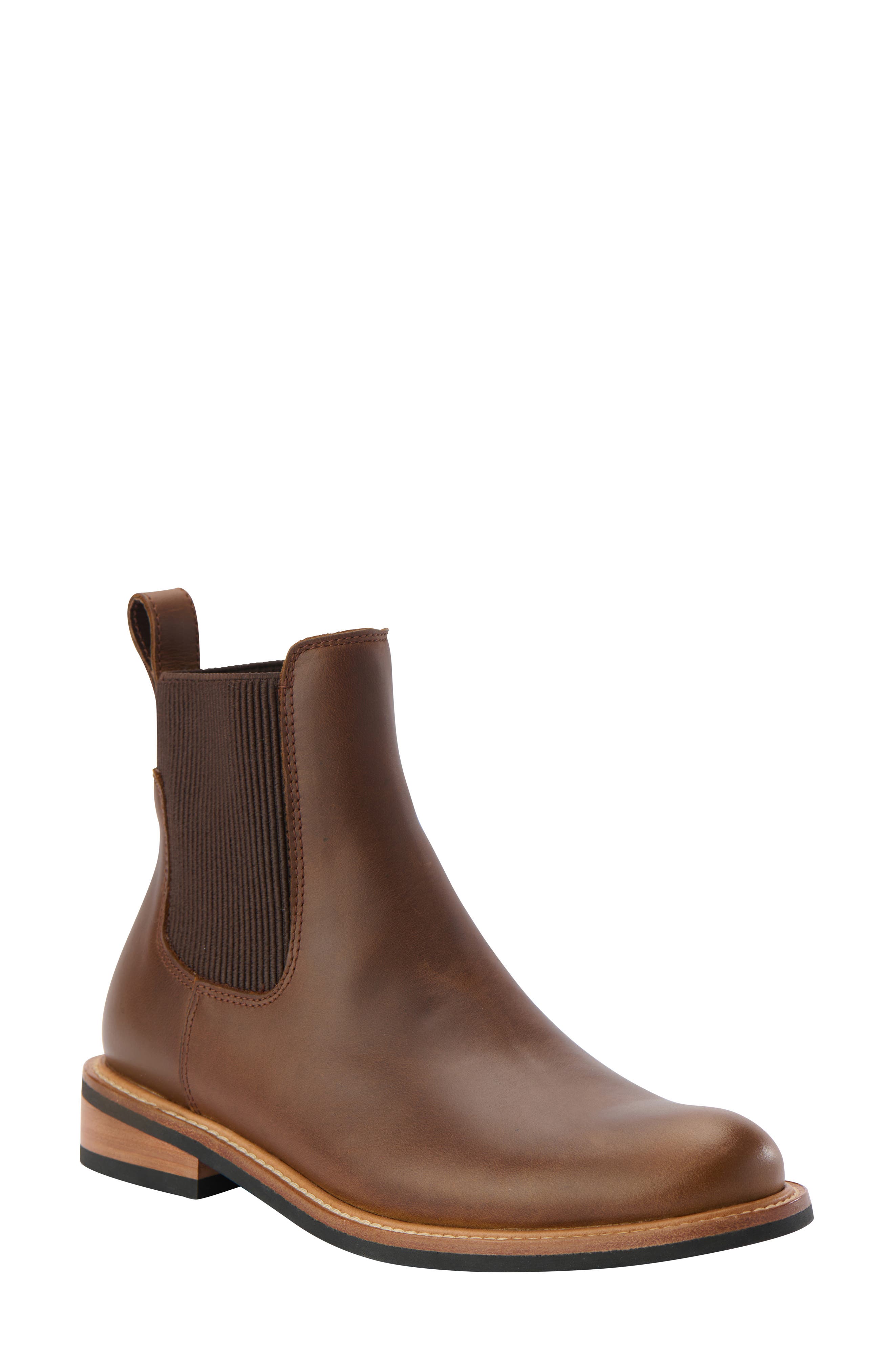 Carmen Water Resistant Chelsea Boot, Main, color, BROWN