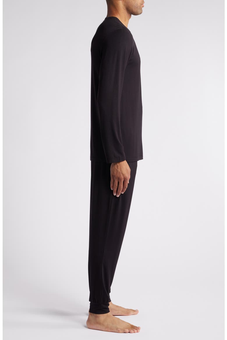 Moonlight Modal Blend Pajamas, Alternate, color, BLACK
