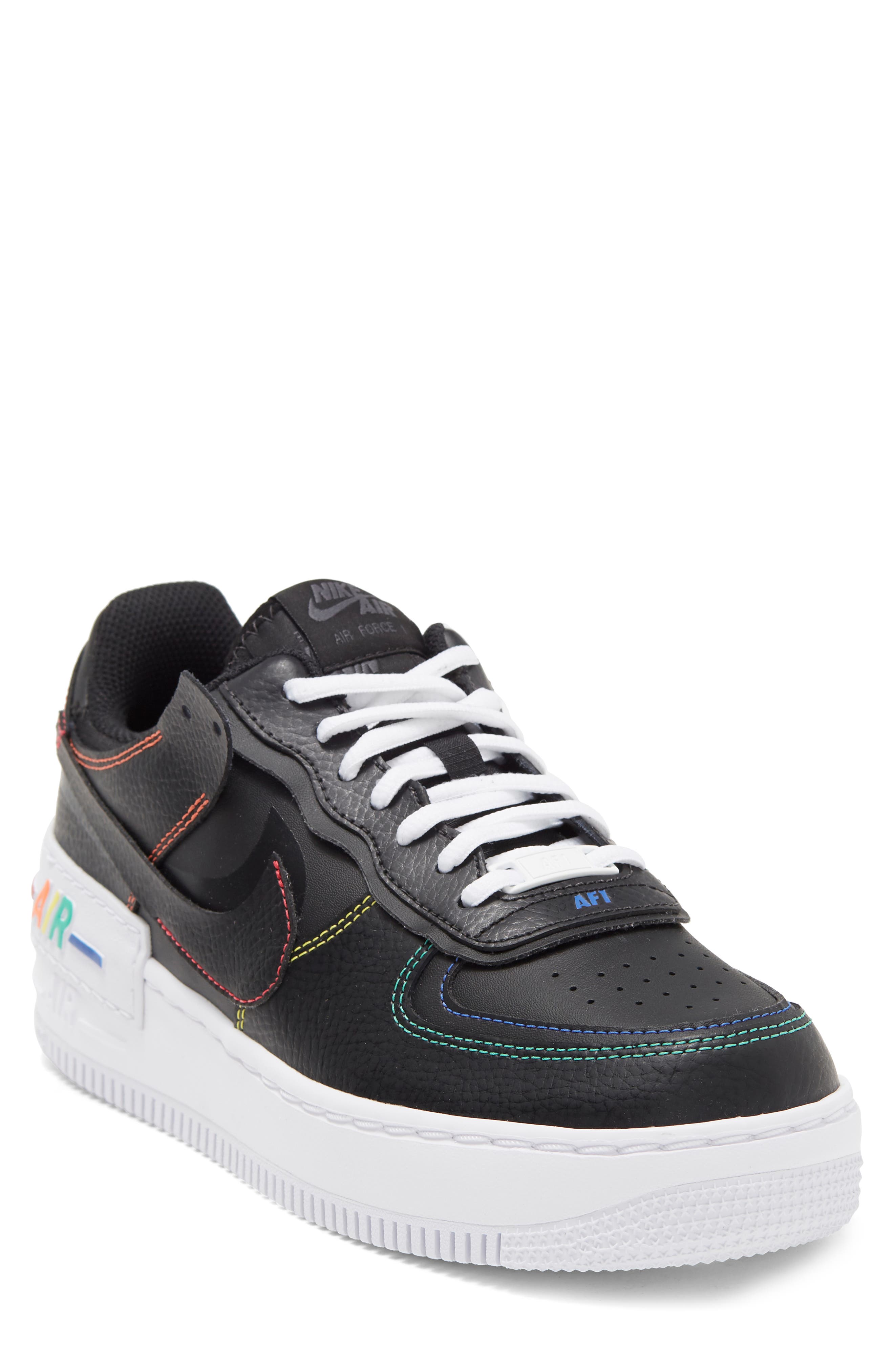 Air Force 1 Shadow Sneaker, Main, color, BLACK/ OPTI YELLOW/ RED