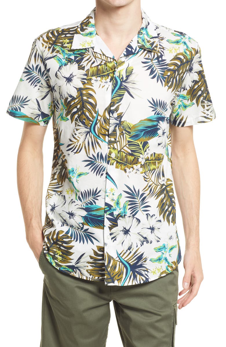 Selected Homme Men's Regular Fit Short Sleeve Button-Up Shirt, Main, color, 