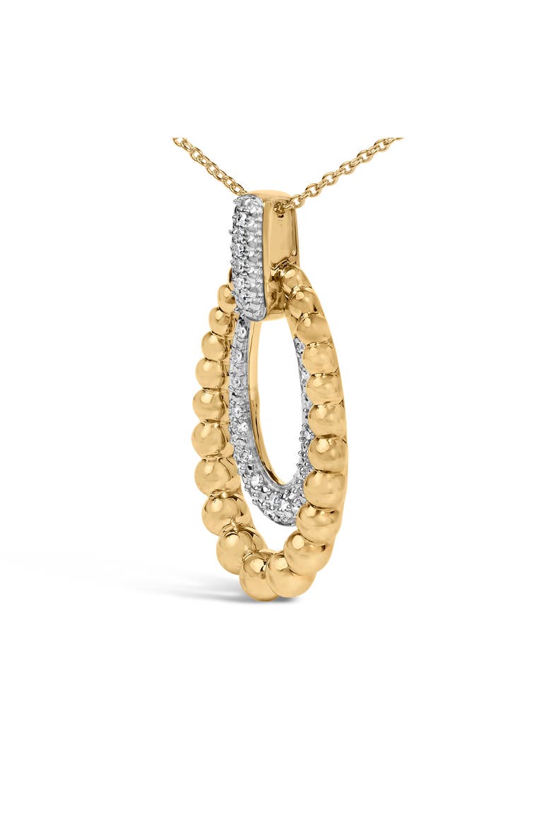 Gold Vermeil 1/10 Cttw Diamond Bold Bead Pendant Necklace, Alternate, color, Silver