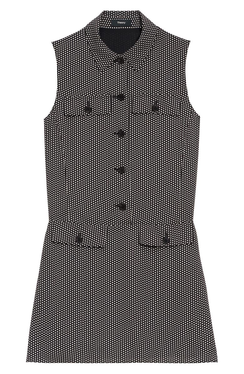 Theory Button Front Recycled Polyester Minidress, Alternate, color,