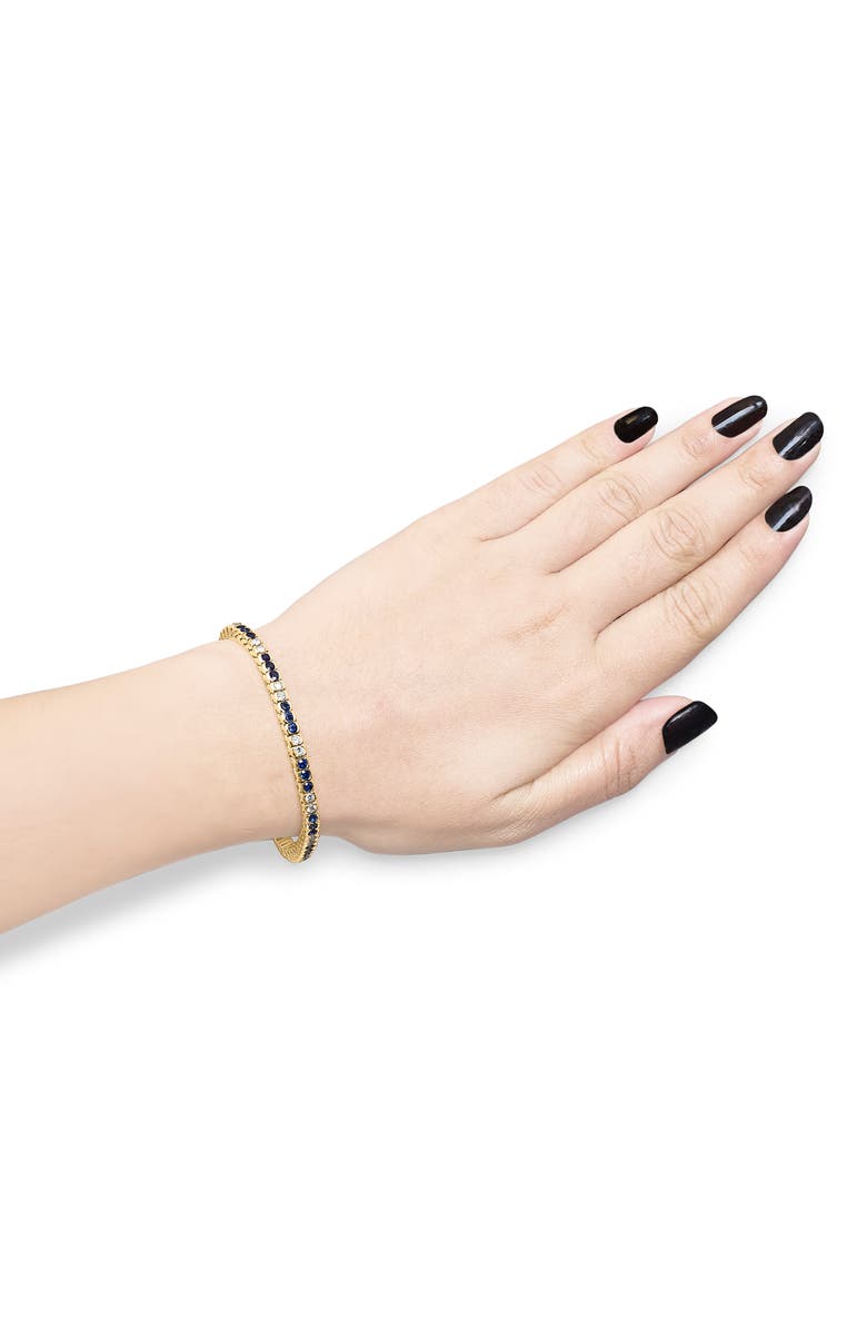 Haus of Brilliance 14K Gold 1 3/4 Ct Diamond & 5.0 Ct Sapphire Tennis Bracelet, Alternate, color, Yellow