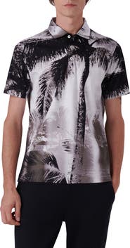 Bugatchi Digital Print Cotton Polo Shirt