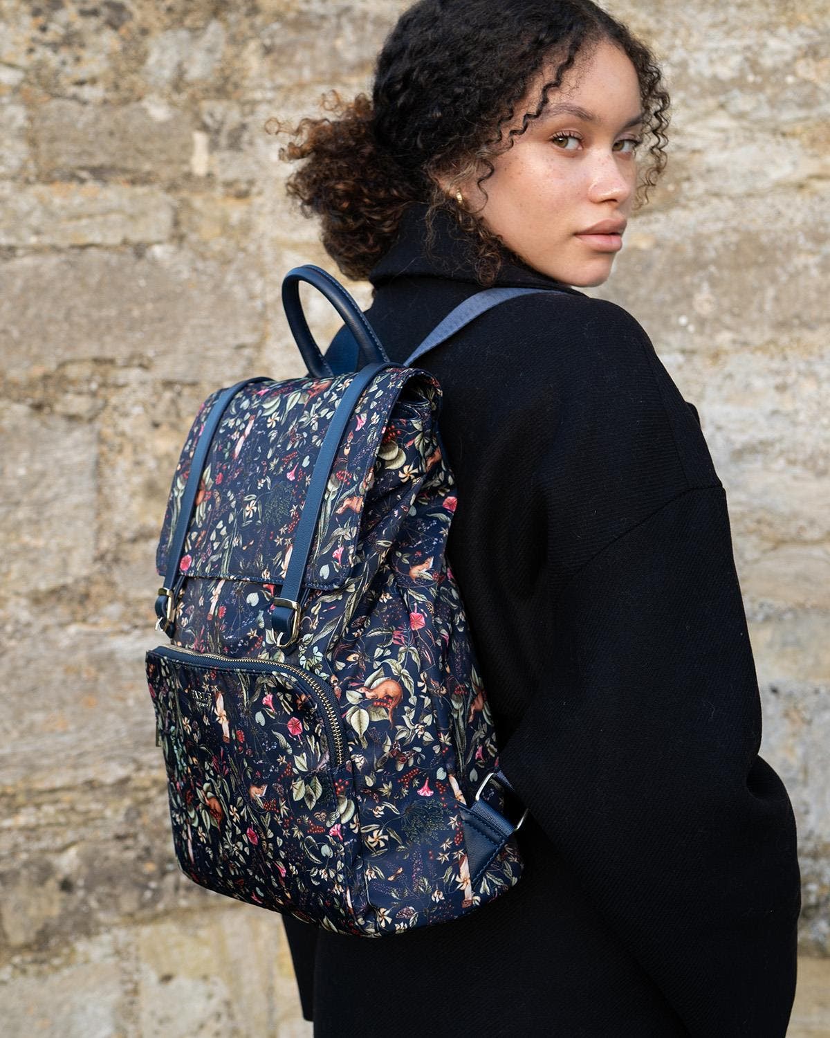 Fable England Wolf Garden Large Navy Backpack, Alternate, color, Navy