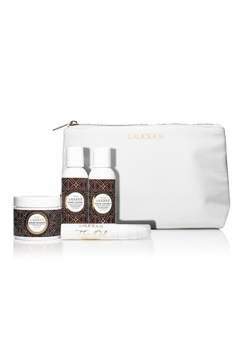 Sugar Coconut Cleanse, Exfoliate & Moisturize Travel Set, Main, color, NO COLOR