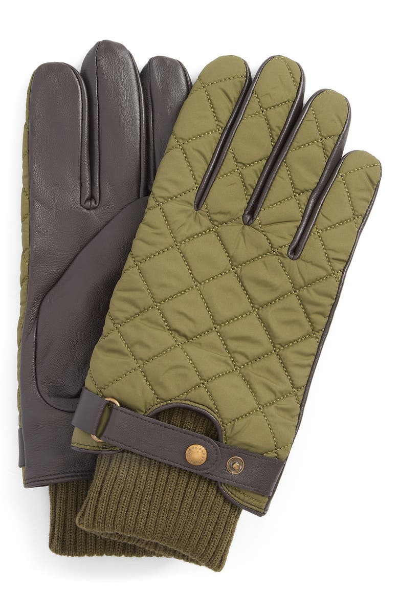 Barbour Singsby Quilted Waterproof Gloves, Main, color, 