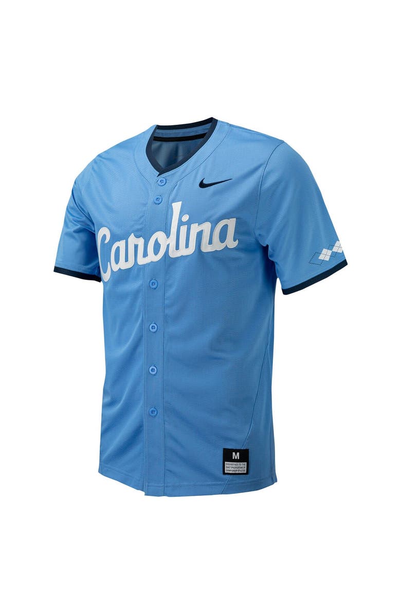 Nike Men's Nike Carolina Blue North Carolina Tar Heels Replica Full-Button Baseball Jersey, Alternate, color,