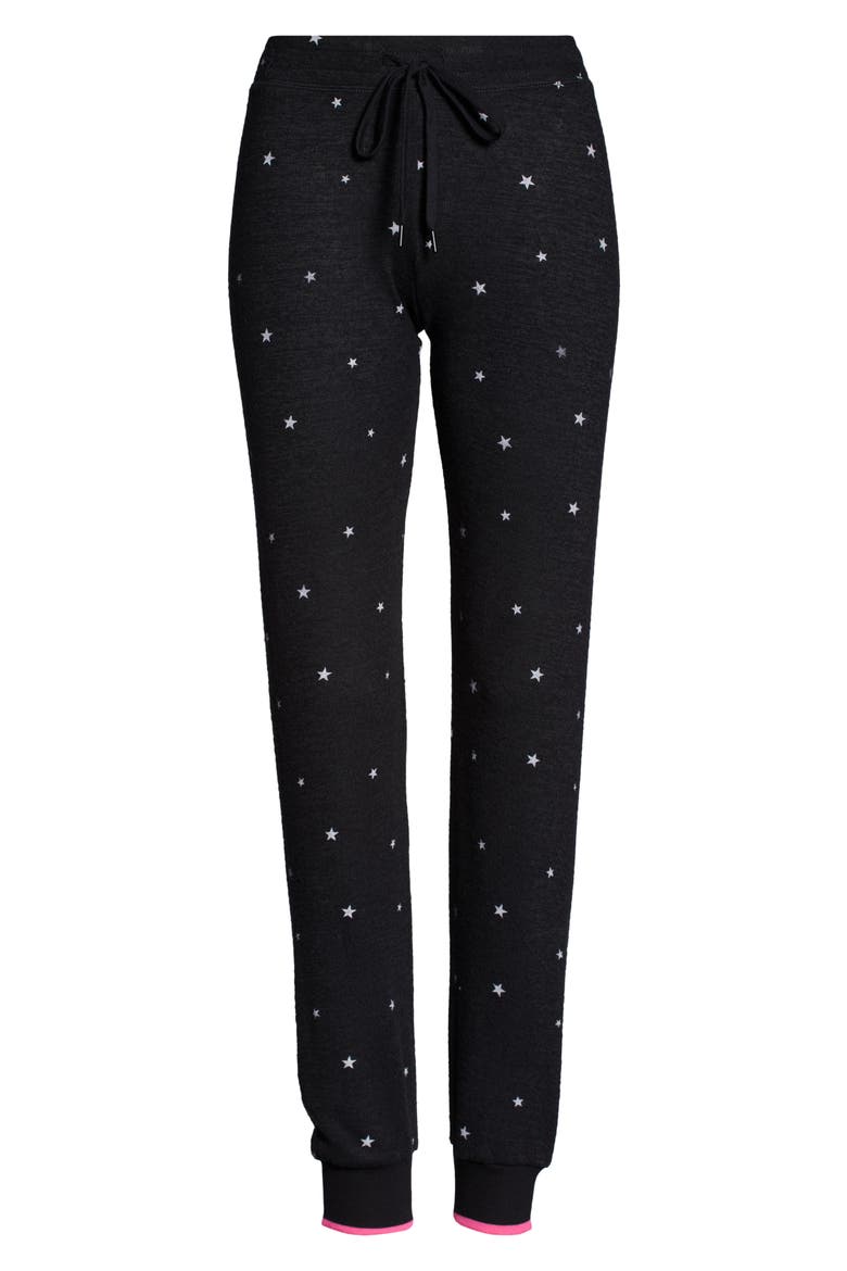 Star Print Sweatpants, Alternate, color, BLACK
