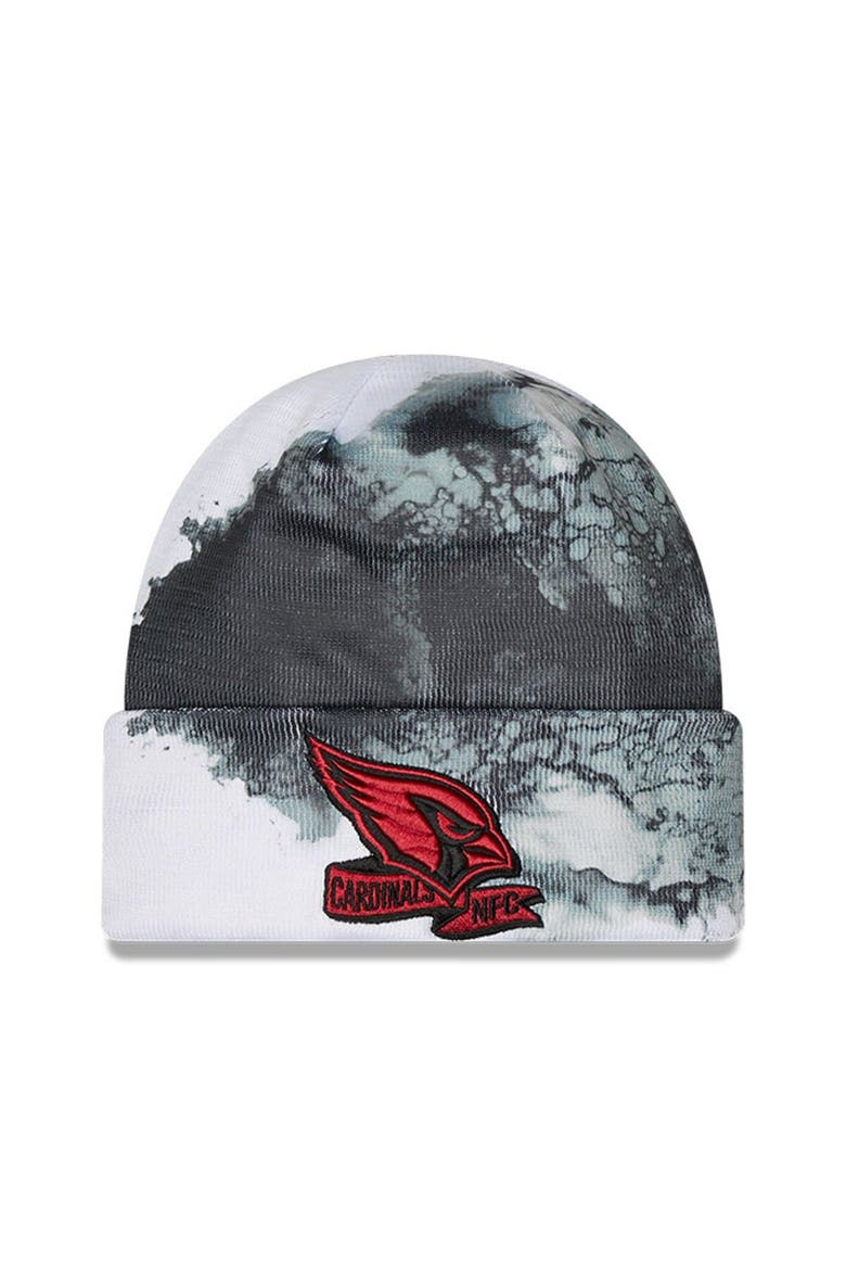 Men's New Era Black Arizona Cardinals 2022 Sideline Ink Dye Tonal Cuffed Knit Hat, Main, color, Black