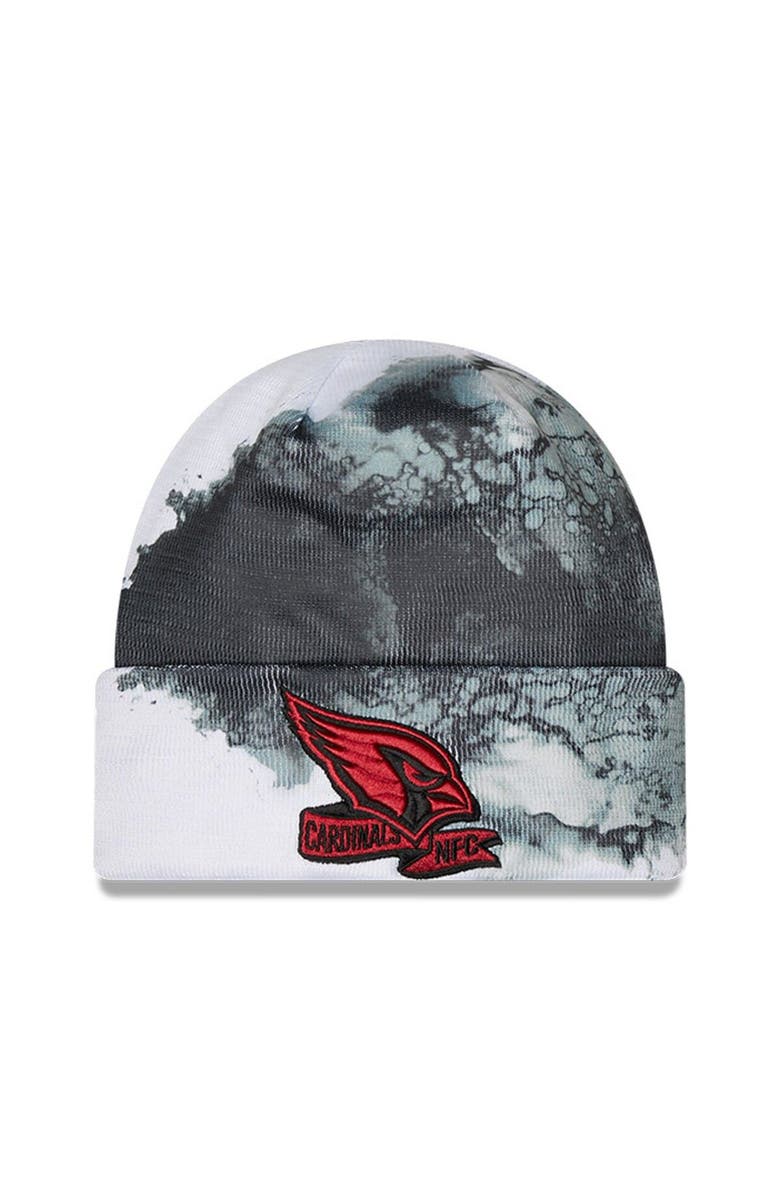 New Era Men's New Era Black Arizona Cardinals 2022 Sideline Ink Dye Tonal Cuffed Knit Hat, Main, color, Black