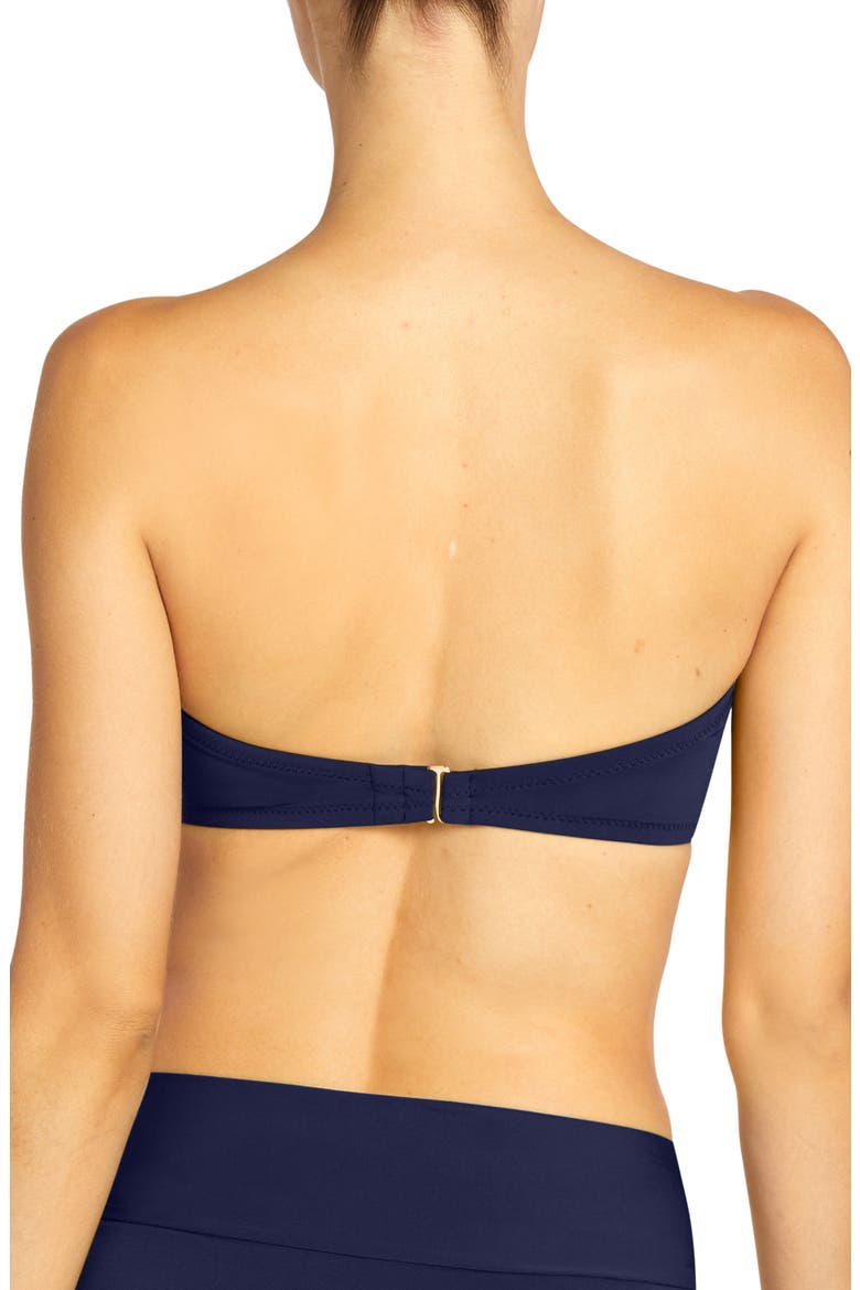 Ava Knot Front Strapless Bikini Top, Alternate, color, NAVY