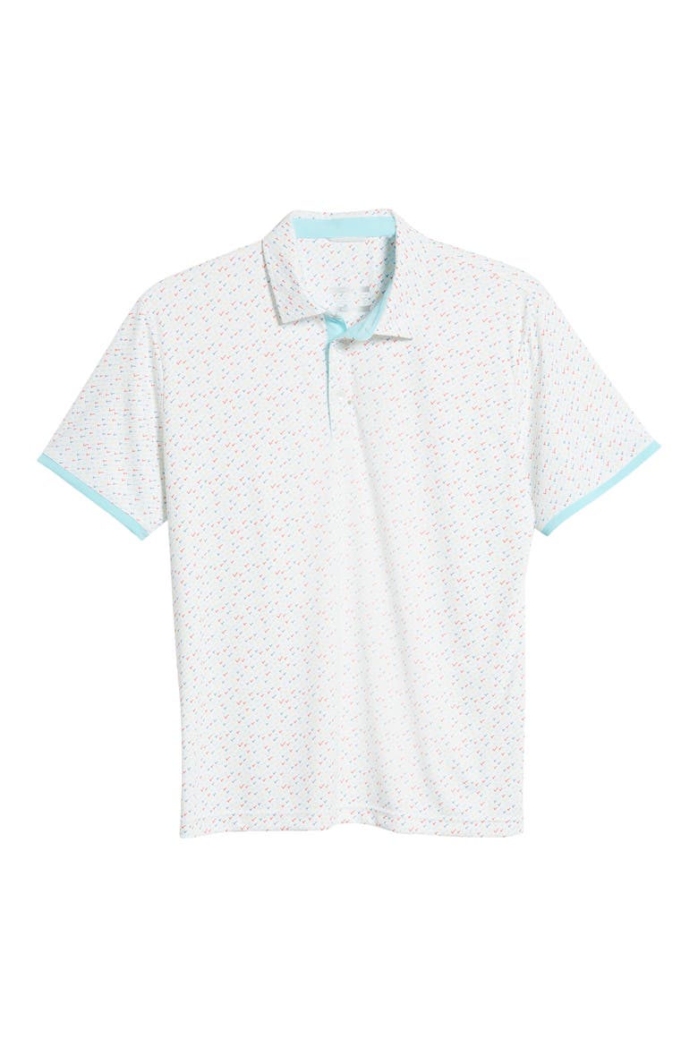 Ashton Scatter Print Golf Polo, Alternate, color, IVORY/ AQUA