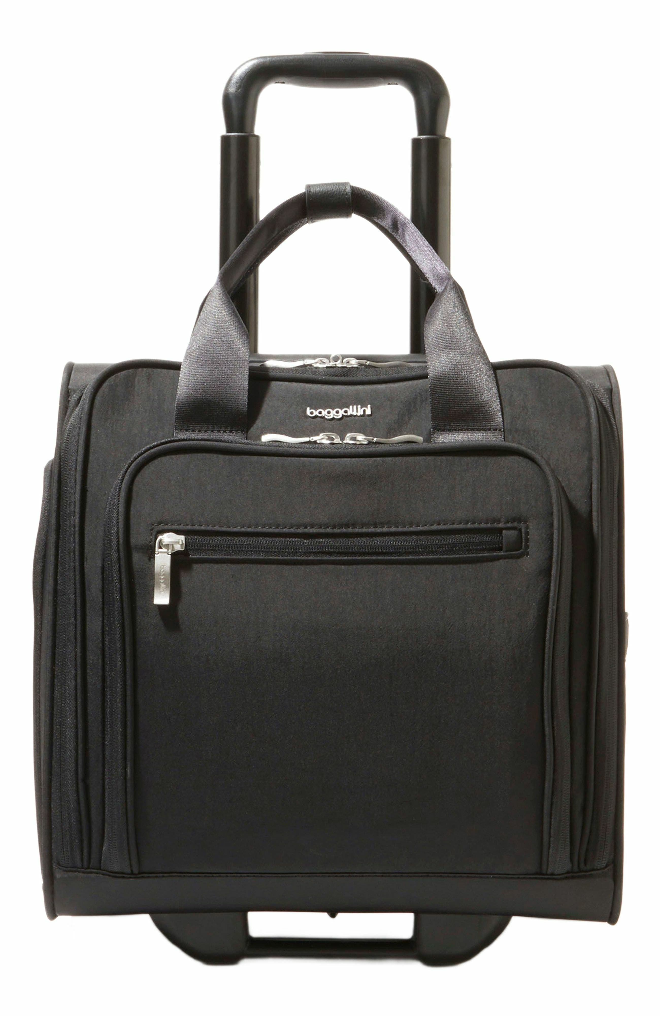 BAGGALLINI 2 Wheel Underseater Carry-On Suitcase, Main, color, Black
