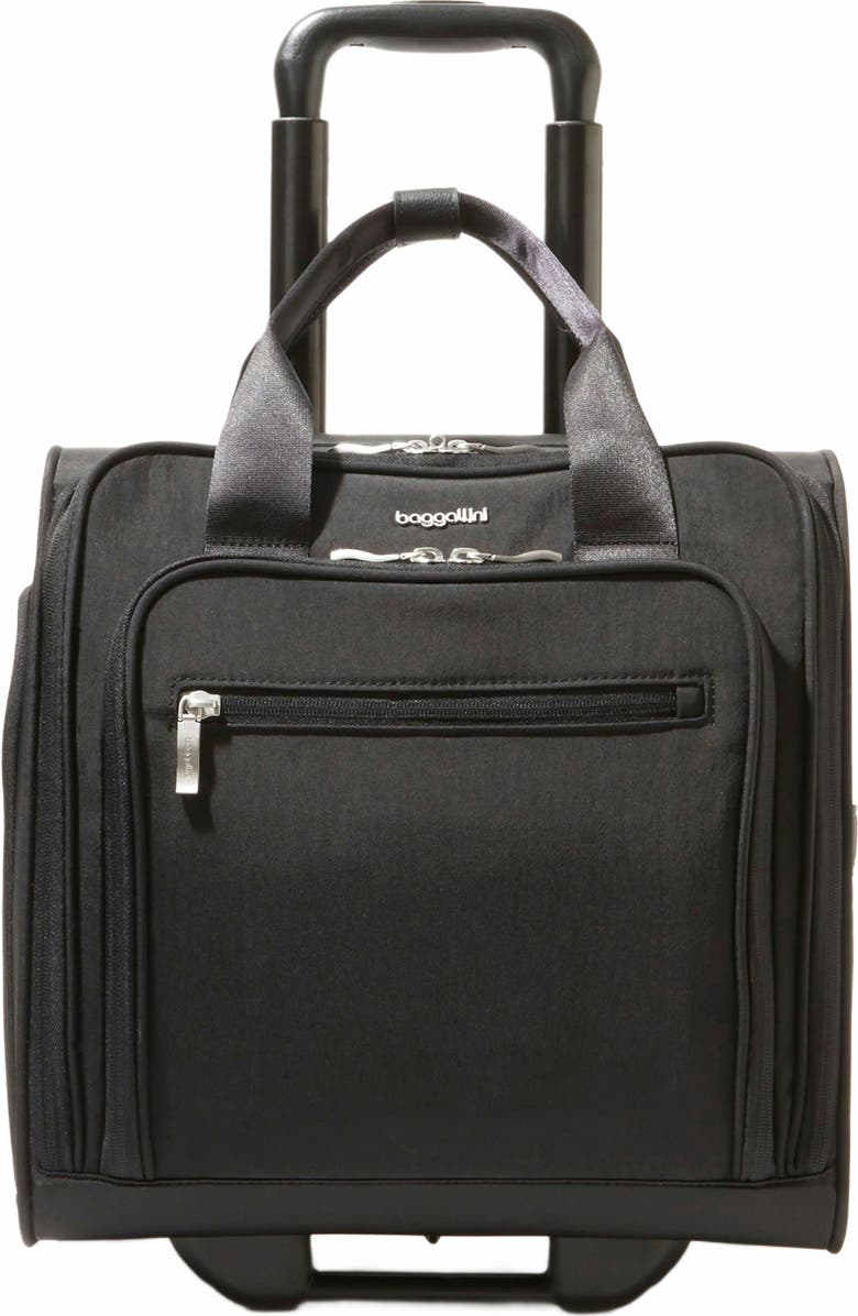 BAGGALLINI 2 Wheel Underseater Carry-On Suitcase, Main, color, Black