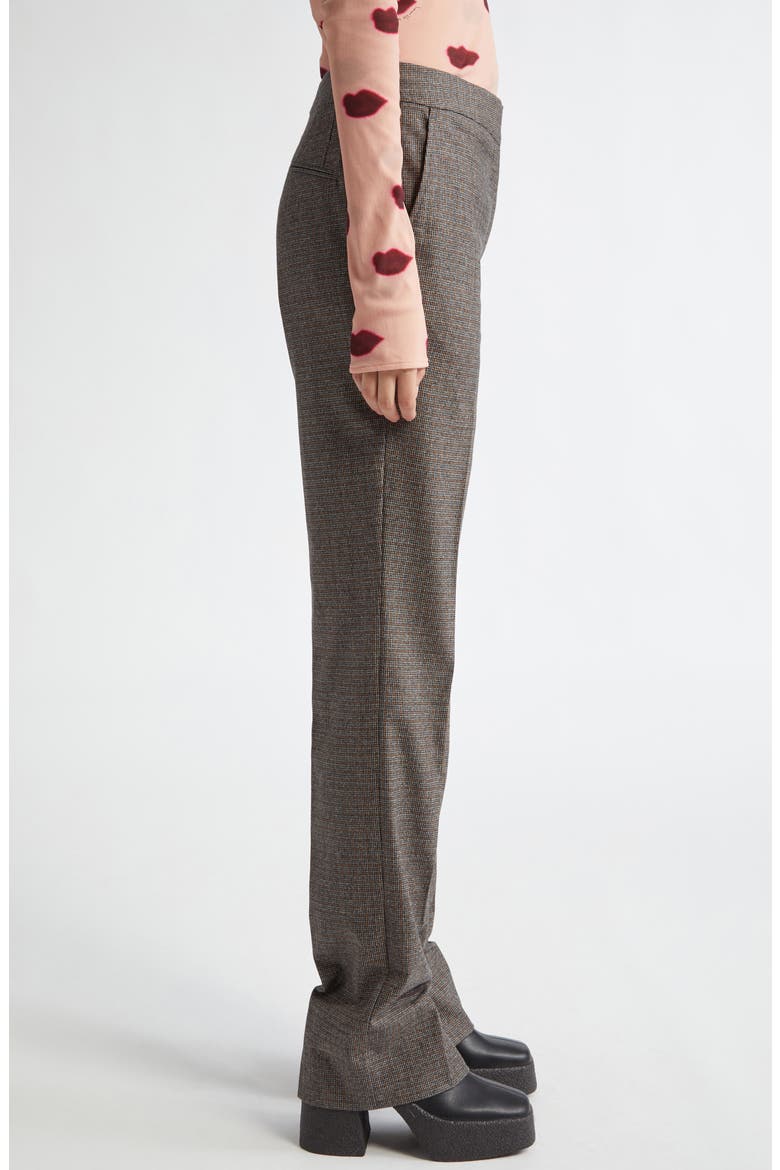 Slim Fit Check Split Hem Wool Pants, Alternate, color, CAMEL/ GREY