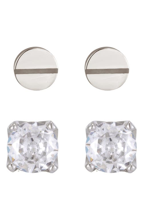Adornia Silver Plated Stud Earrings In Silver