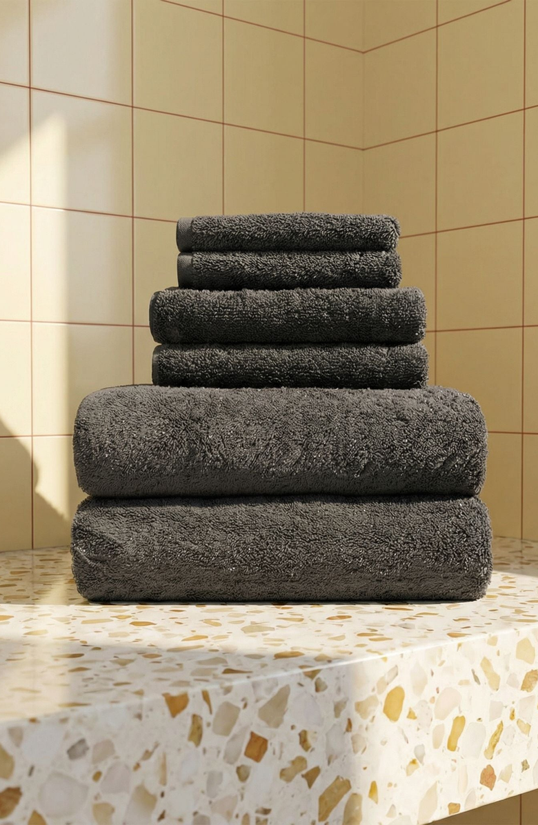 Italic Ultraplush Australian Cotton Standard 6-piece Towel Set, Alternate, color, Charcoal