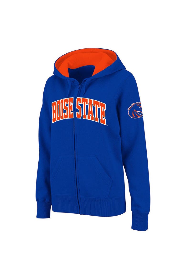 Women's Stadium Athletic Royal Boise State Broncos Arched Name Full-Zip Hoodie, Main, color, Royal