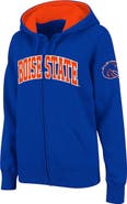COLOSSEUM Women's Stadium Athletic Royal Boise State Broncos Arched Name Full-Zip Hoodie