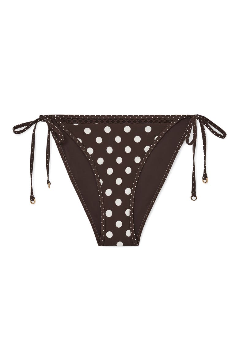 Hennel Polka Dot Bikini Bottoms, Alternate, color, CHOCOLATE BROWN