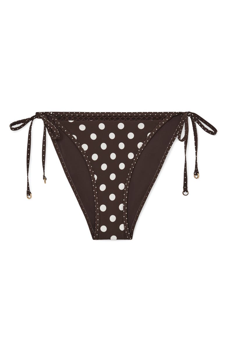 Reiss Hennel Polka Dot Bikini Bottoms, Alternate, color, Chocolate Brown