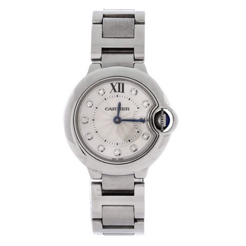 Ballon Bleu de Cartier Quartz Watch Stainless Steel with Diamond Markers 28