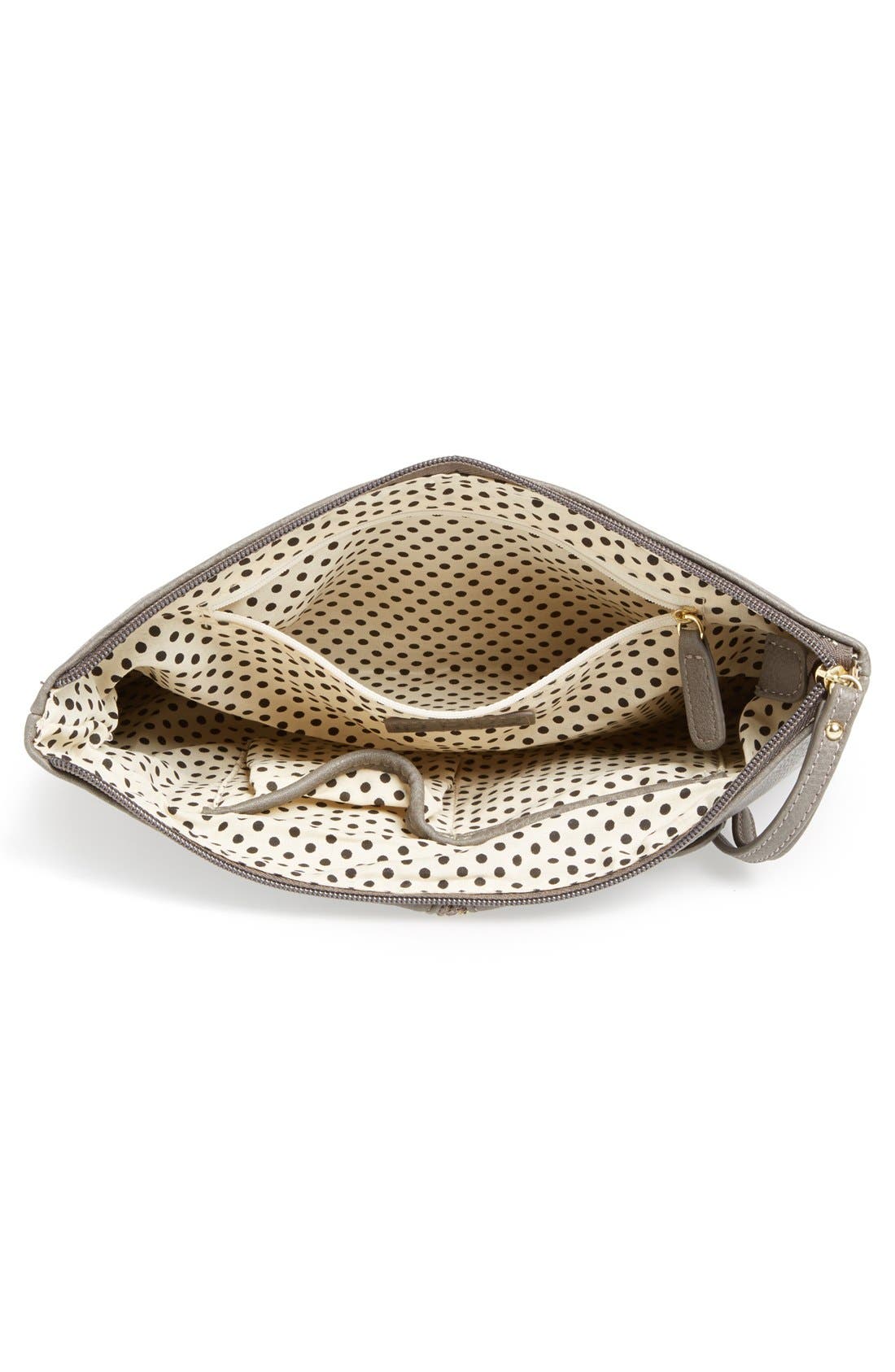 'Zoe' Zip Clutch, Alternate, color, GREY