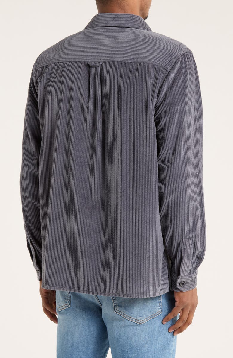 Quiksilver Bubble Cotton Corduroy Shirt Jacket, Alternate, color, Iron Gate