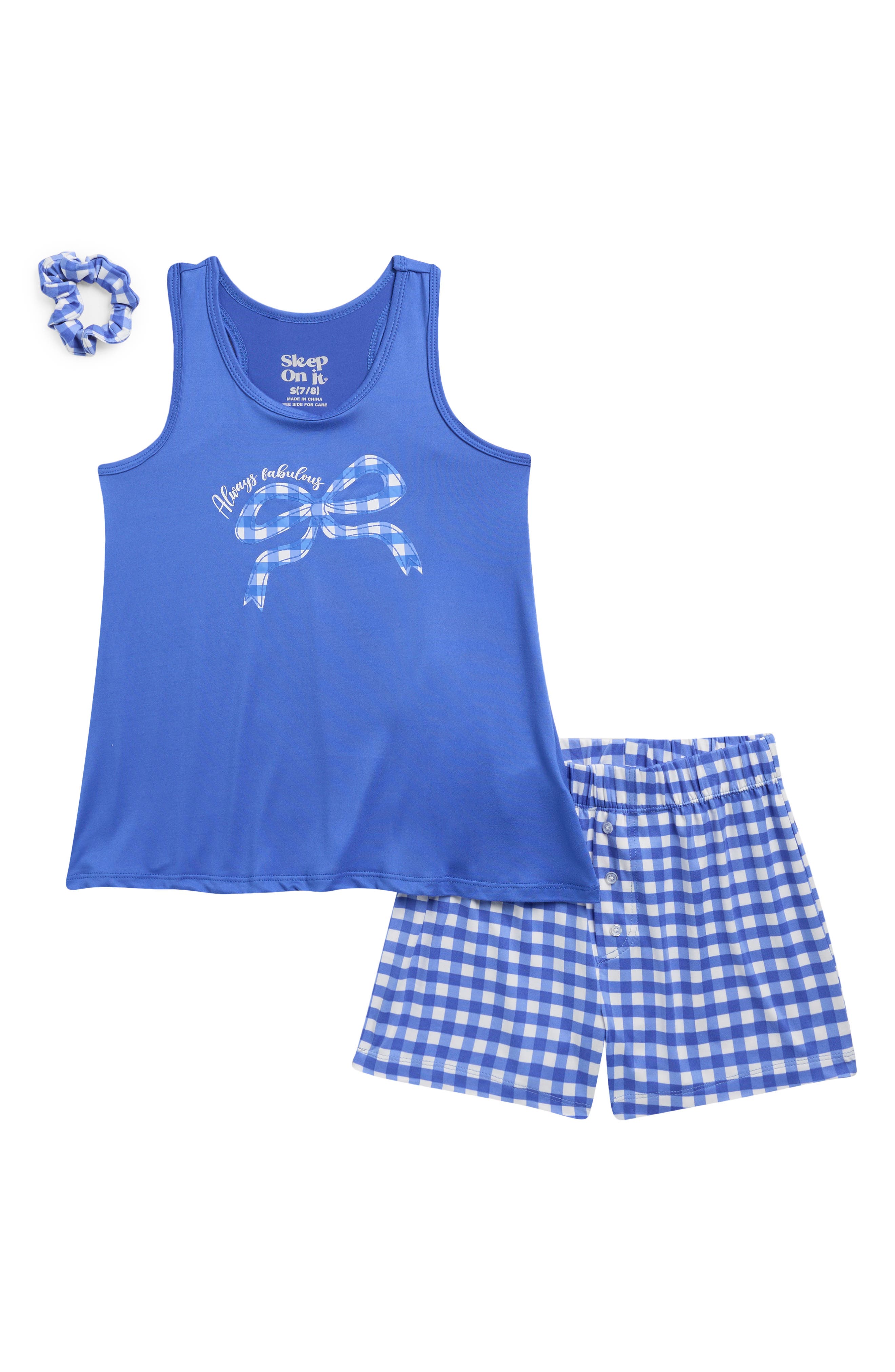 SLEEP ON IT Kids' Yummy 2-Piece Shorts Pajamas & Scrunchie Set