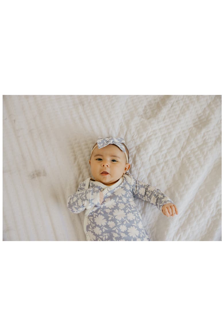 Zella Newborn Knotted Gown, Alternate, color, LACIE