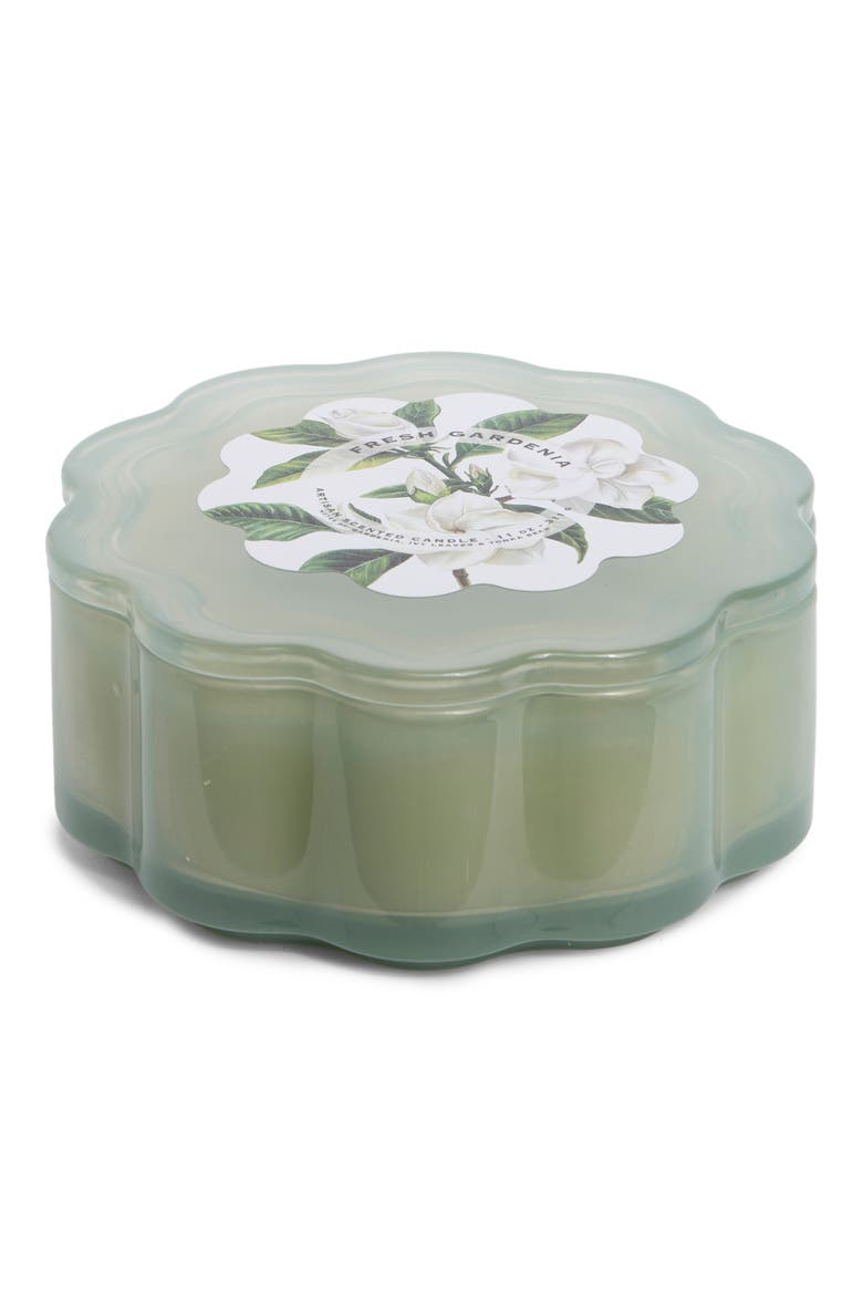 Milkglass Flower Candle, Alternate, color, FRESH GARDENIA