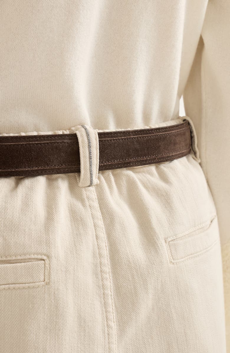 Brunello Cucinelli Baggy trousers with monili, Alternate, color, Cool Beige