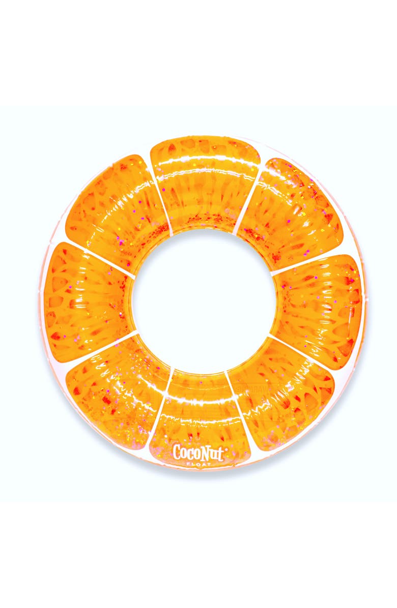 Coconut Float Tangerine Orange Glitter 42 Inch Pool Float Ring, Main, color, Orange