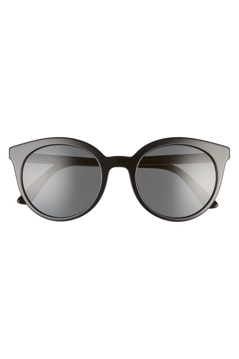 53mm Round Cat Eye Sunglasses, Main, color, BLACK/ GREY GRADIENT